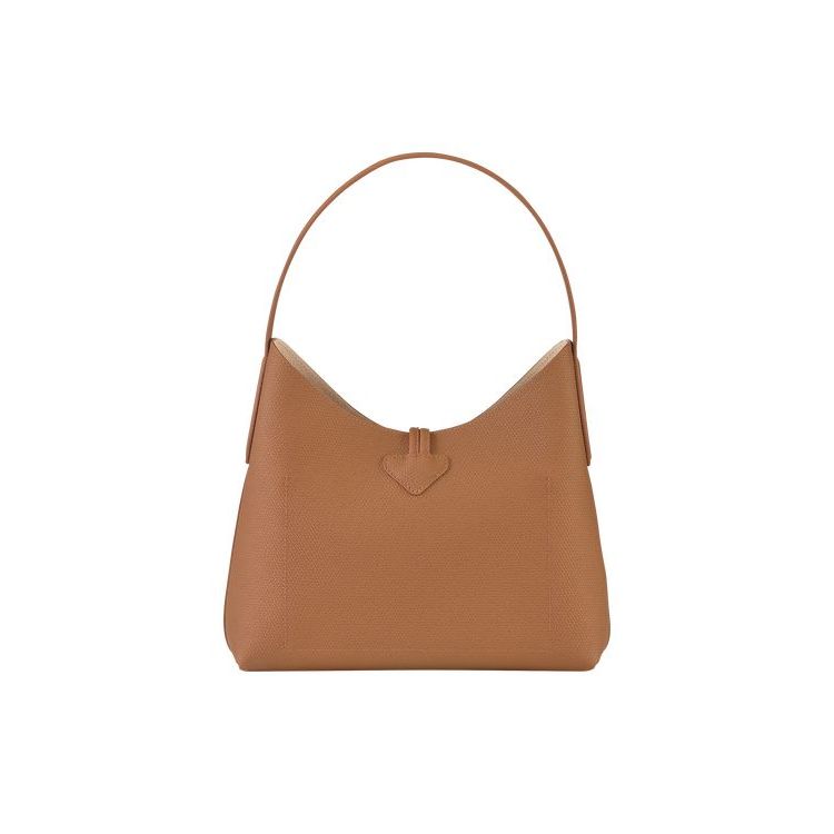 Sacs À Bandoulière Longchamp M Cuir Beige | 34178-QYHN