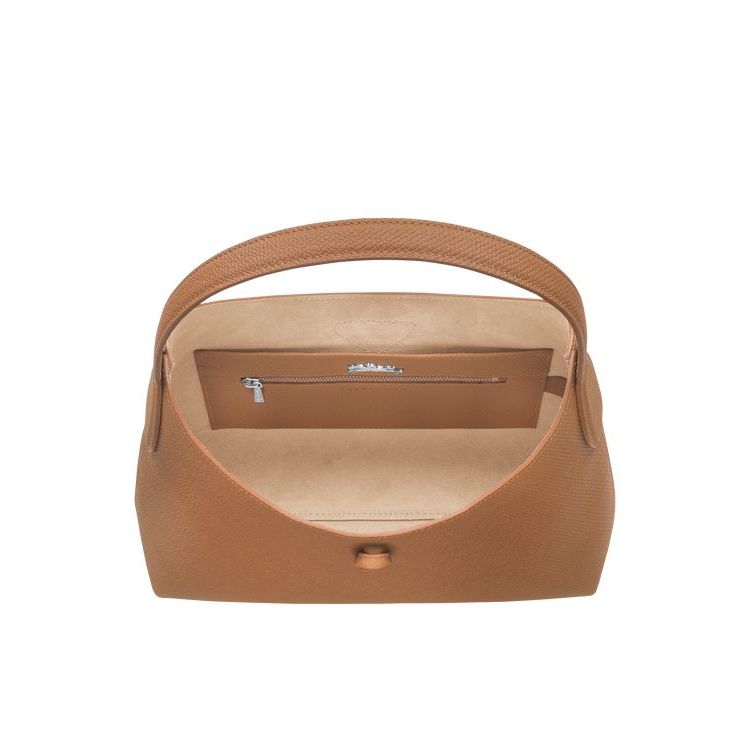 Sacs À Bandoulière Longchamp M Cuir Beige | 34178-QYHN