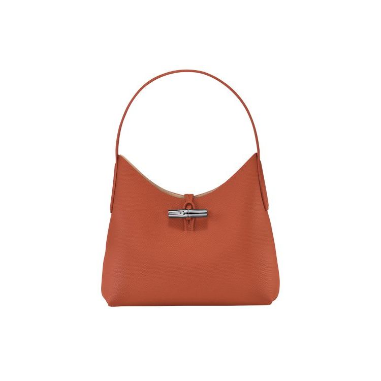 Sacs À Bandoulière Longchamp M Cuir Rouge Foncé | 31058-LBEF