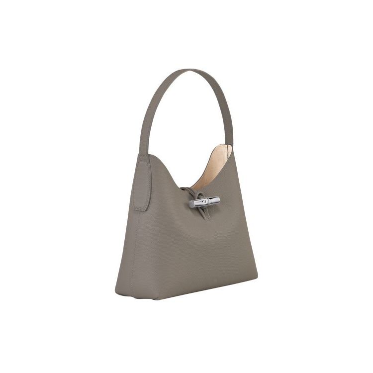 Sacs À Bandoulière Longchamp M Turtledove Cuir Grise | 38601-KVQM