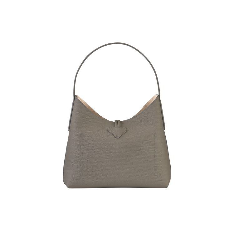 Sacs À Bandoulière Longchamp M Turtledove Cuir Grise | 38601-KVQM