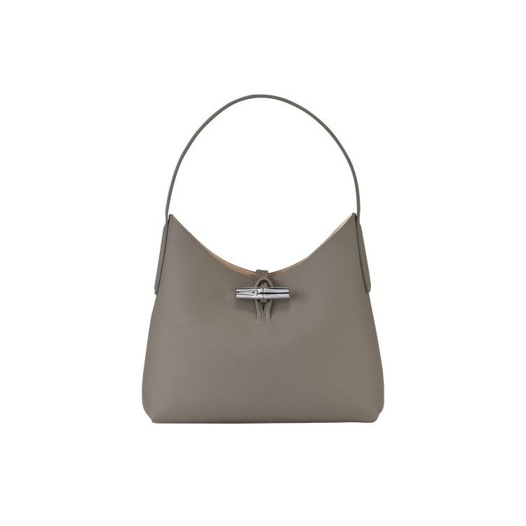 Sacs À Bandoulière Longchamp M Turtledove Cuir Grise | 38601-KVQM