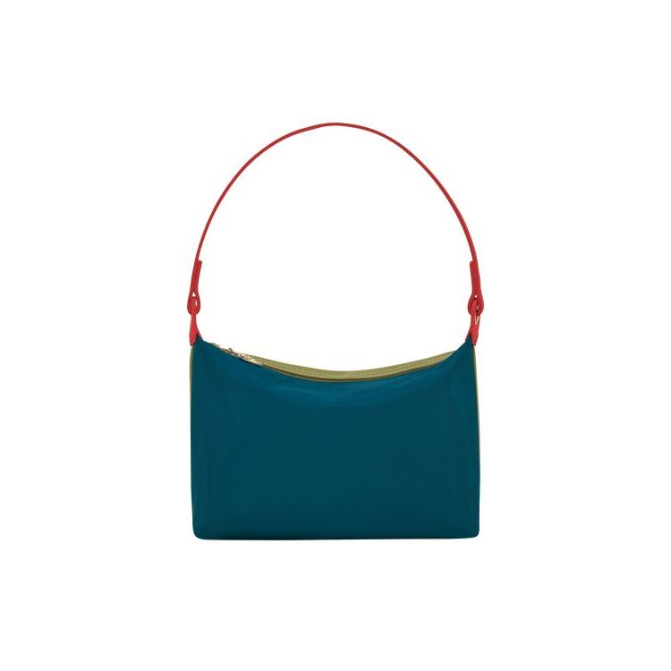 Sacs À Bandoulière Longchamp Ocean Tela Bleu | 58937-SDVQ