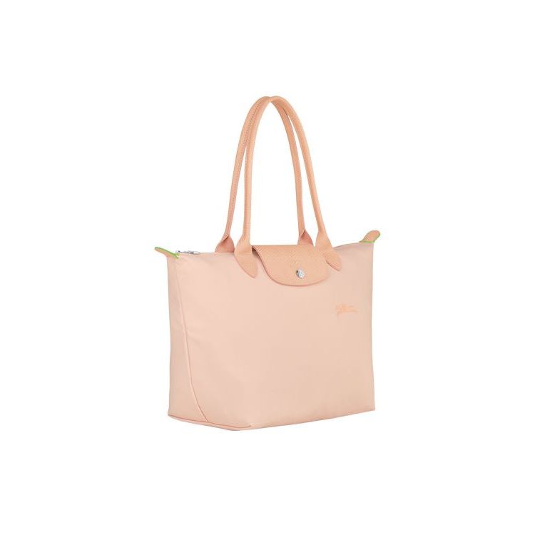 Sacs À Bandoulière Longchamp S Flowers Recycled canvas Rose Clair | 24973-PKTJ