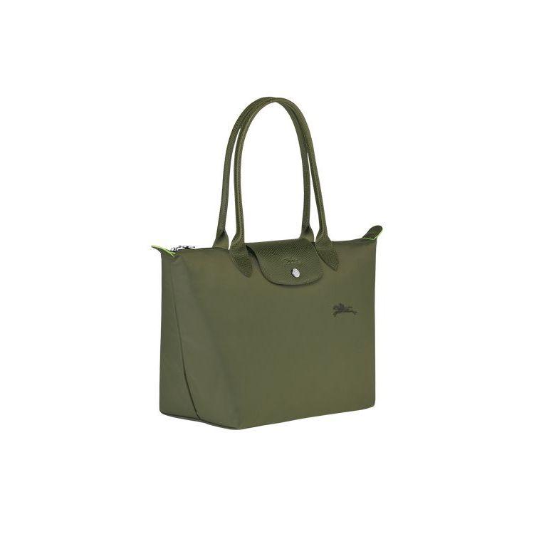 Sacs À Bandoulière Longchamp S Forest Recycled canvas Vert | 45179-CGVM