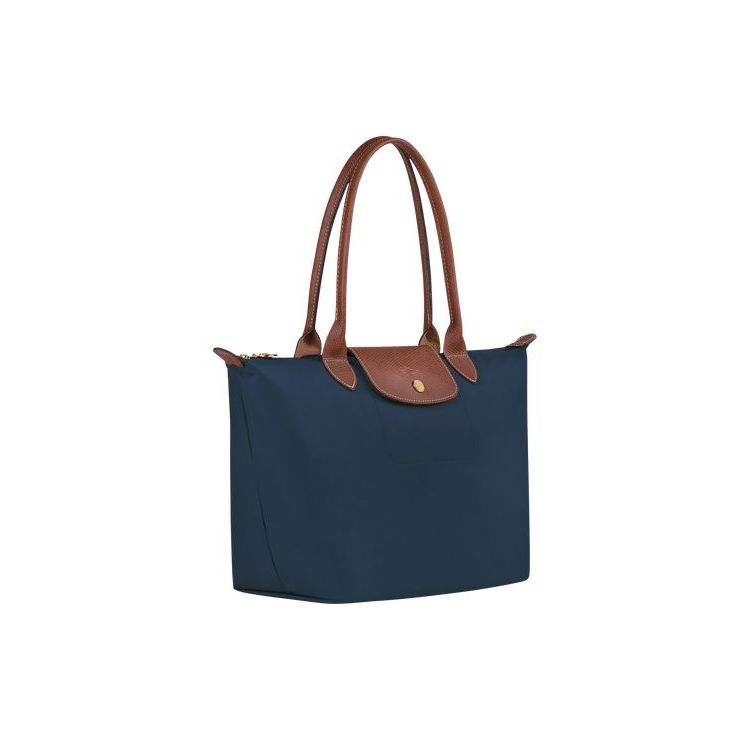 Sacs À Bandoulière Longchamp S Recycled canvas Bleu Marine | 21348-IQUP