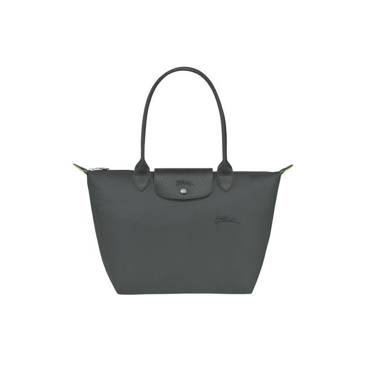 Sacs À Bandoulière Longchamp S Recycled canvas Grise Foncé | 82569-POVZ