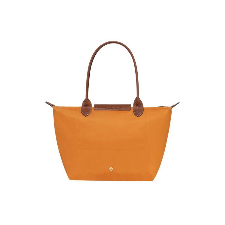 Sacs À Bandoulière Longchamp S Saffron Recycled canvas Orange | 62745-MZKR