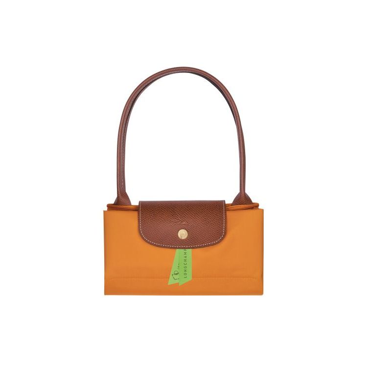 Sacs À Bandoulière Longchamp S Saffron Recycled canvas Orange | 62745-MZKR