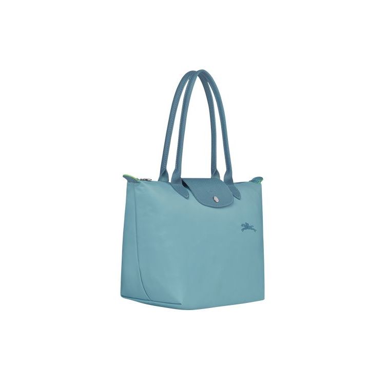 Sacs À Bandoulière Longchamp S Thunderstorm Recycled canvas Bleu | 92061-RCFS