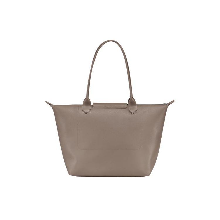 Sacs À Bandoulière Longchamp Shopping L Tela Grise Marron | 69735-UPKY