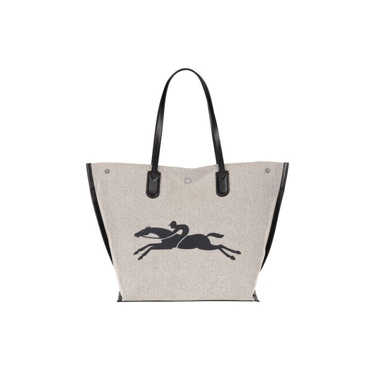 Sacs À Bandoulière Longchamp Shopping L Ecru Tela Beige | 97165-ZJQR