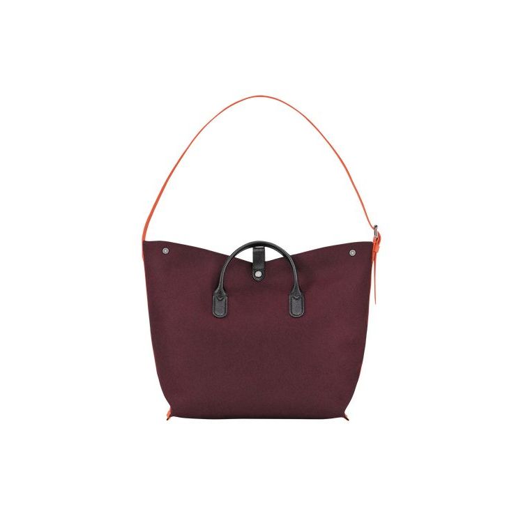 Sacs À Bandoulière Longchamp Xl Tela Bordeaux | 58317-IEYD