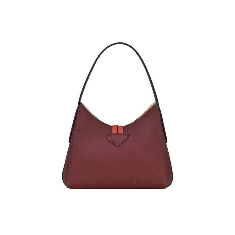 Sacs À Bandoulière Longchamp Xs Cuir Bordeaux Orange | 80154-IGPJ