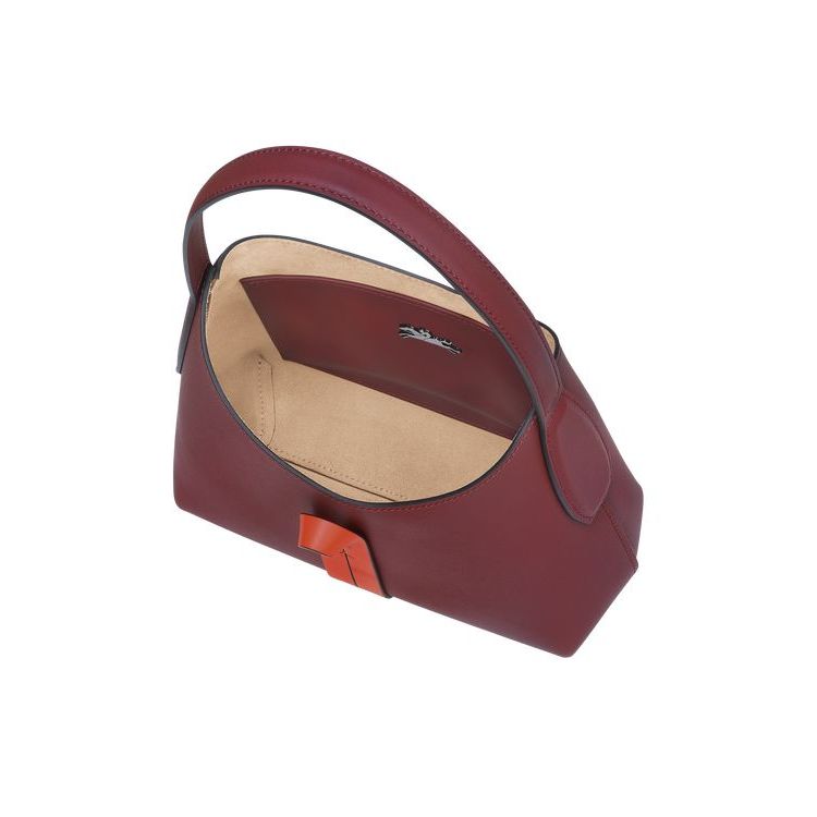 Sacs À Bandoulière Longchamp Xs Cuir Bordeaux Orange | 80154-IGPJ