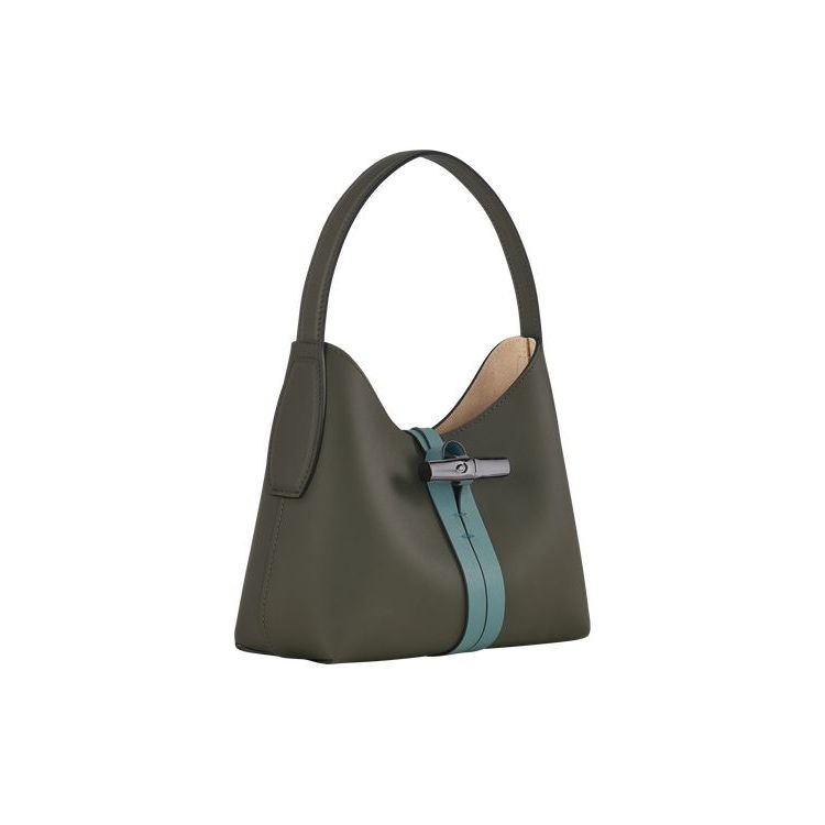 Sacs À Bandoulière Longchamp Xs Cuir Kaki Grise Vert | 42850-TDCW