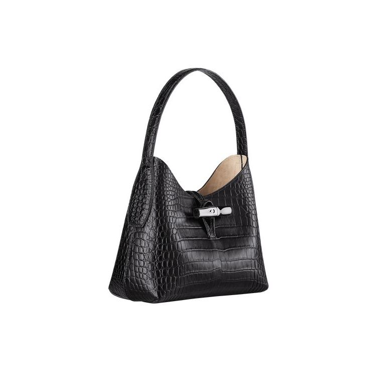 Sacs À Bandoulière Longchamp Xs Cuir Noir | 70824-KPEX