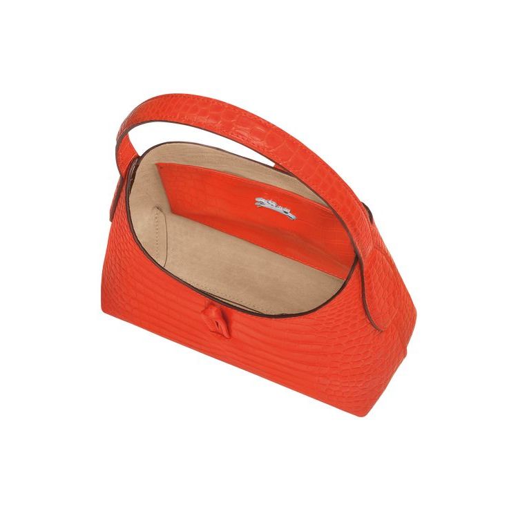 Sacs À Bandoulière Longchamp Xs Cuir Orange | 09376-YHFB