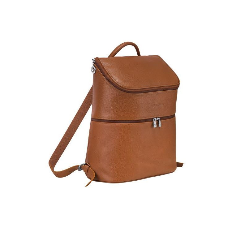 Sacs À Dos Longchamp Caramel Cuir Marron | 13269-ZOCQ