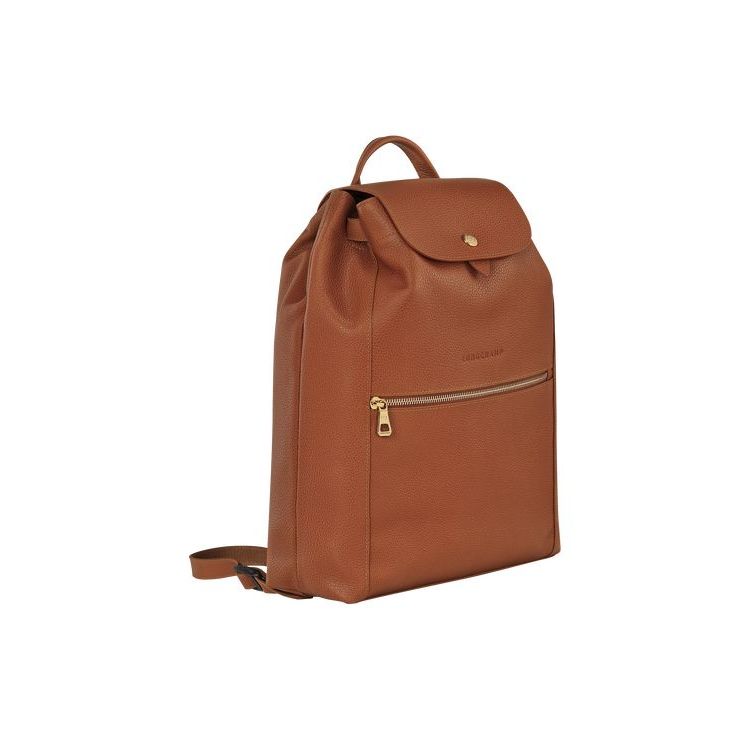 Sacs À Dos Longchamp Caramel Cuir Marron | 63985-IZUA