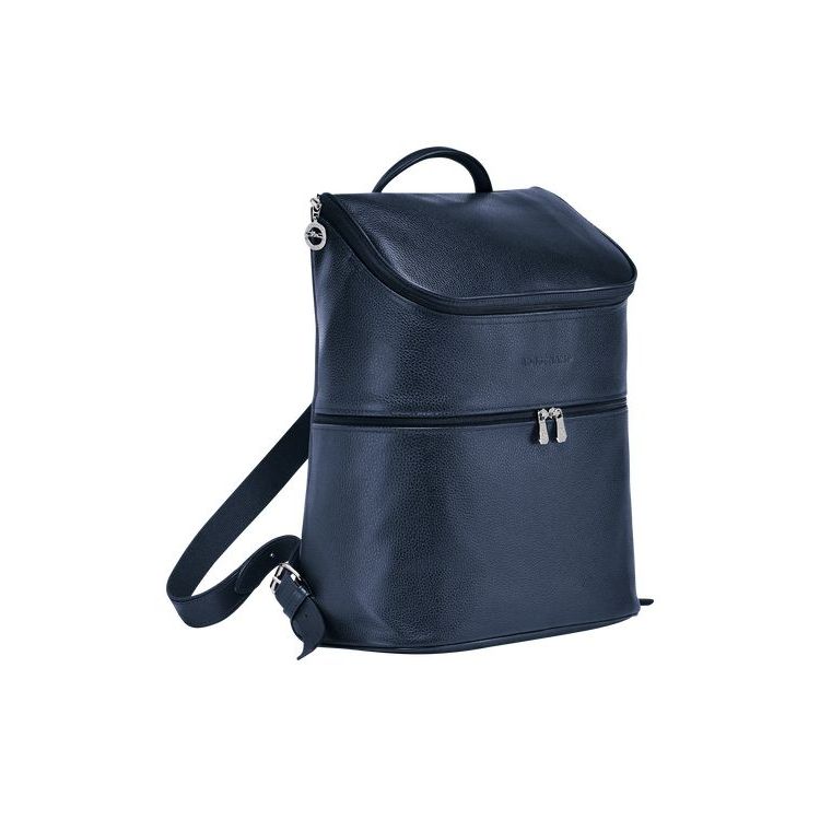 Sacs À Dos Longchamp Cuir Bleu Marine | 06351-TQGU