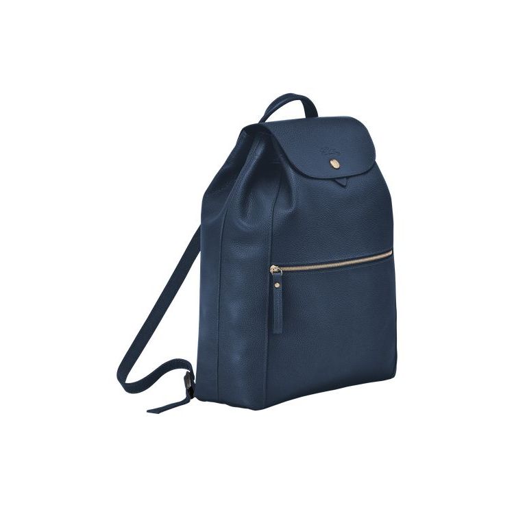 Sacs À Dos Longchamp Cuir Bleu Marine | 09632-GXLS