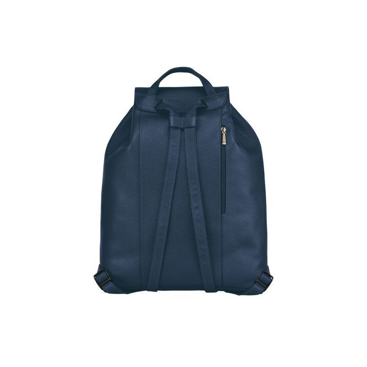 Sacs À Dos Longchamp Cuir Bleu Marine | 09632-GXLS