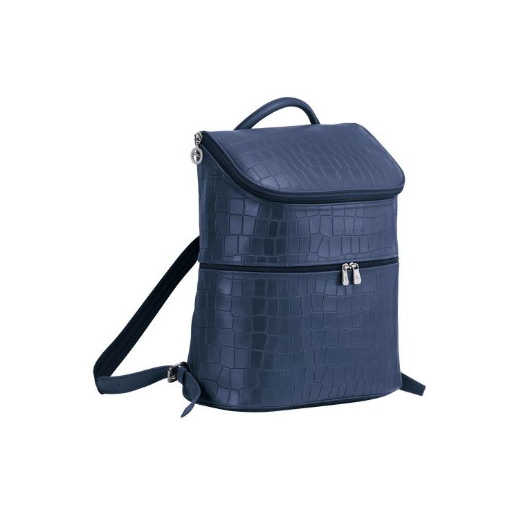 Sacs À Dos Longchamp Cuir Bleu Marine | 23985-TOVP