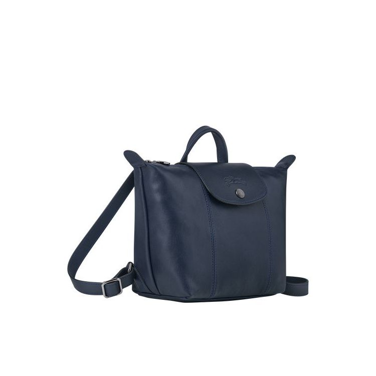 Sacs À Dos Longchamp Cuir Bleu Marine | 76580-GAKE