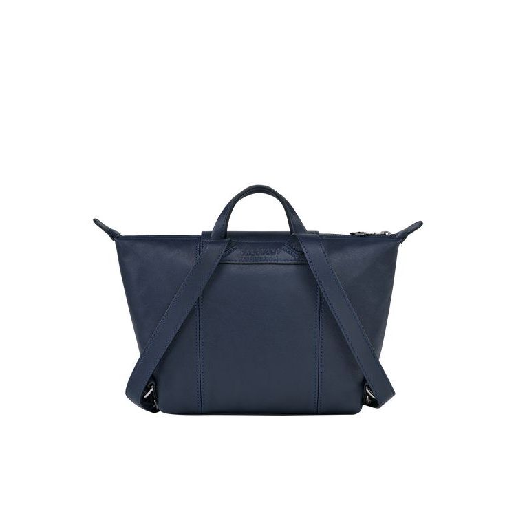 Sacs À Dos Longchamp Cuir Bleu Marine | 76580-GAKE