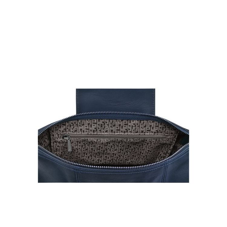 Sacs À Dos Longchamp Cuir Bleu Marine | 76580-GAKE