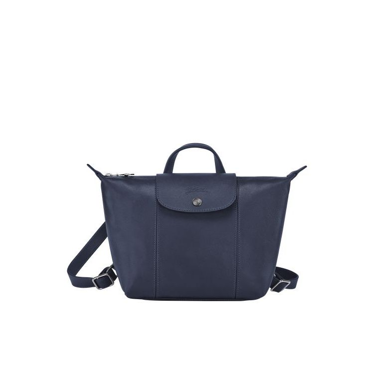 Sacs À Dos Longchamp Cuir Bleu Marine | 76580-GAKE