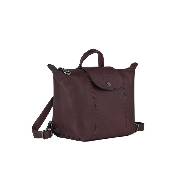 Sacs À Dos Longchamp Cuir Bordeaux | 51897-IGVC