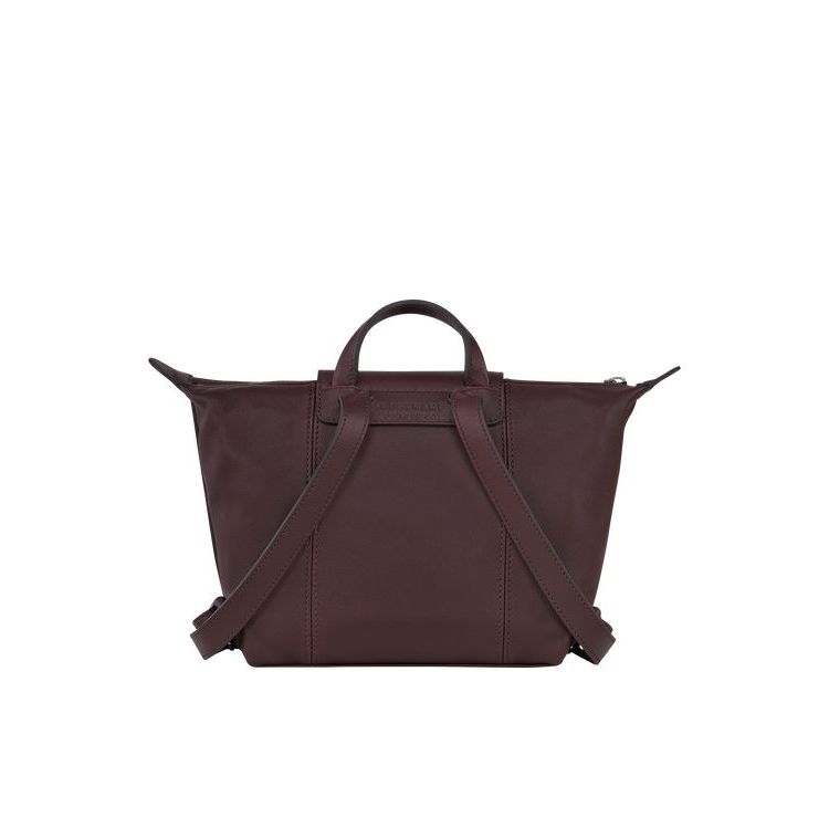 Sacs À Dos Longchamp Cuir Bordeaux | 51897-IGVC