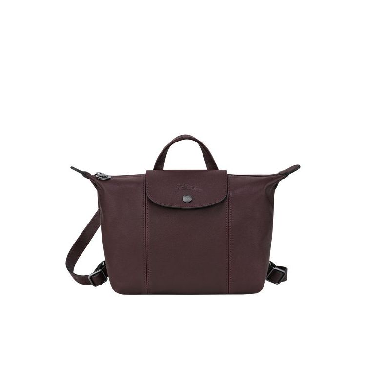 Sacs À Dos Longchamp Cuir Bordeaux | 51897-IGVC