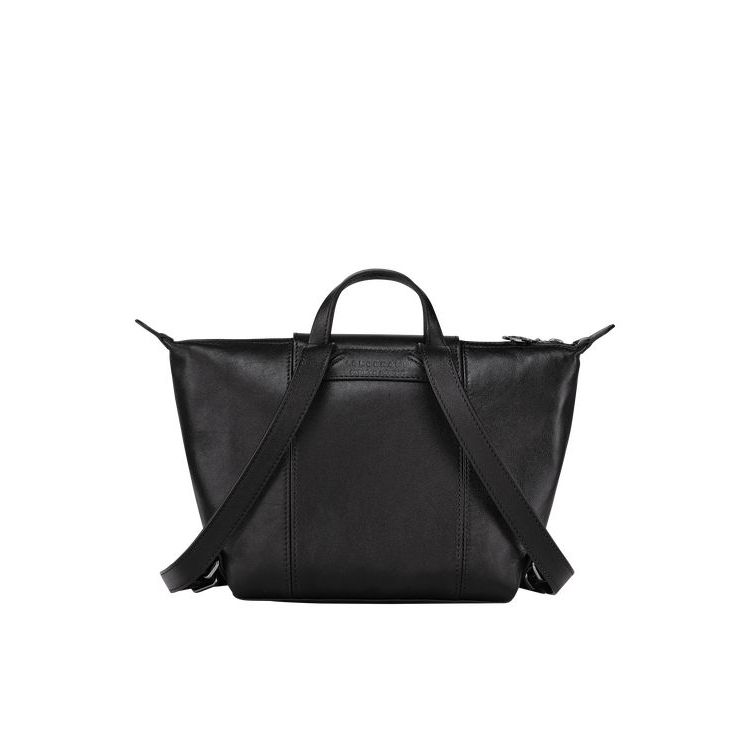 Sacs À Dos Longchamp Cuir Noir | 41620-TYOK