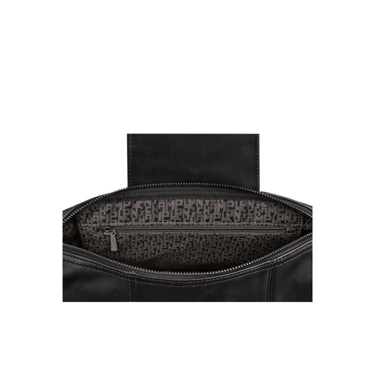 Sacs À Dos Longchamp Cuir Noir | 41620-TYOK