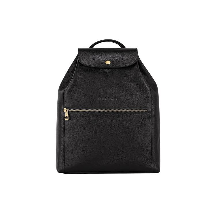 Sacs À Dos Longchamp Cuir Noir | 90234-TNQJ