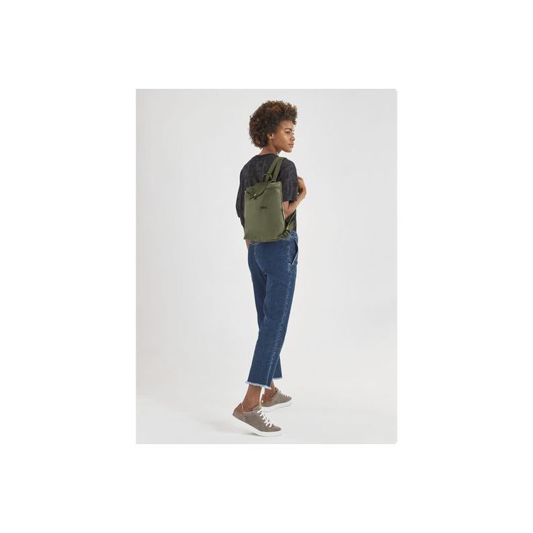 Sacs À Dos Longchamp Forest Recycled canvas Vert | 20196-RBJN