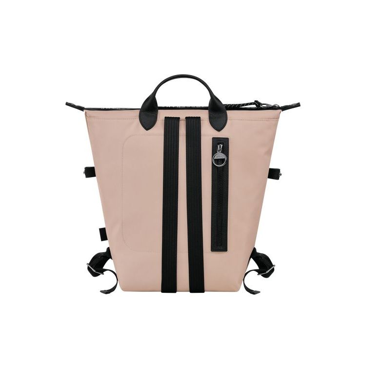 Sacs À Dos Longchamp Hawthorn Recycled canvas Rose | 03754-ABOP