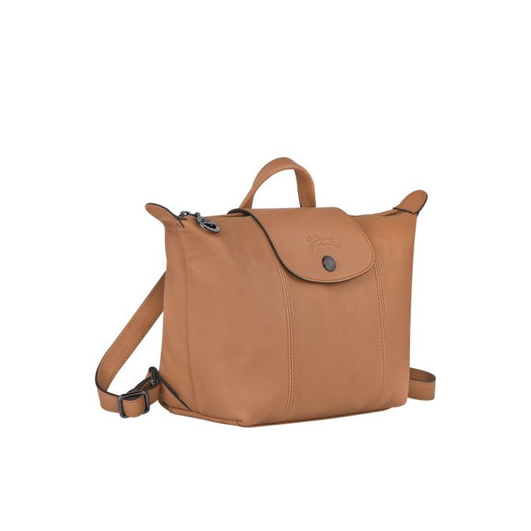 Sacs À Dos Longchamp Hazelnut Cuir Beige | 73690-PARG