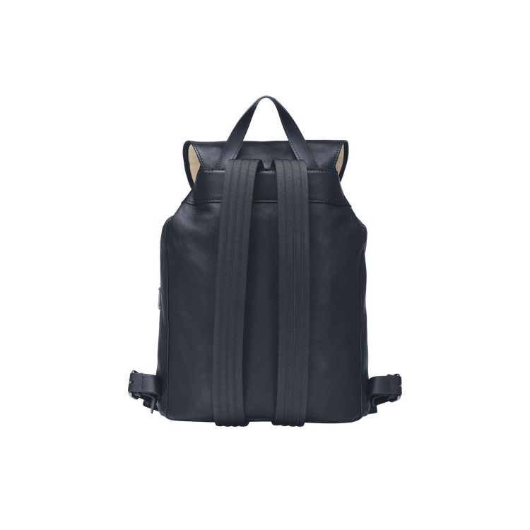 Sacs À Dos Longchamp M Cuir Bleu | 08563-UNST