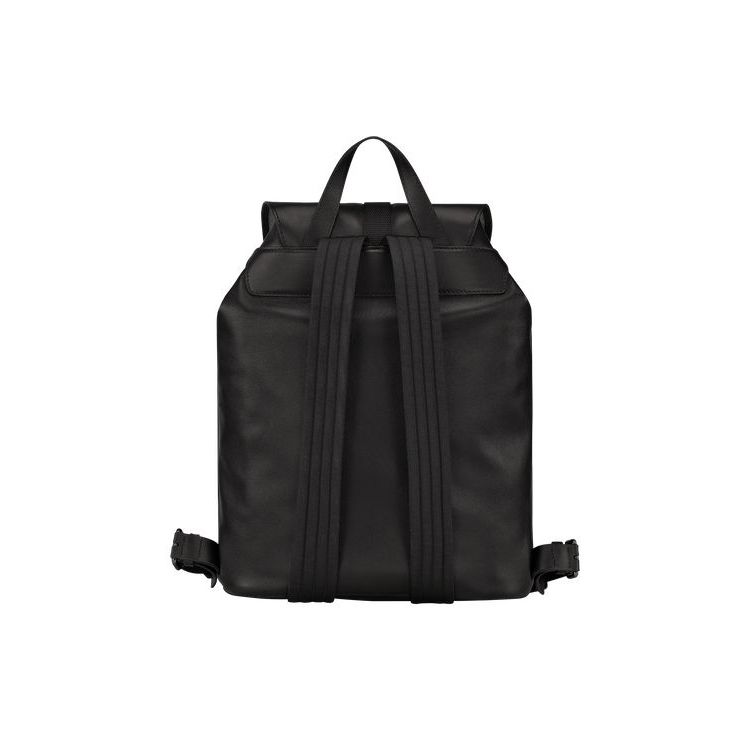 Sacs À Dos Longchamp M Cuir Noir | 58163-GCYS