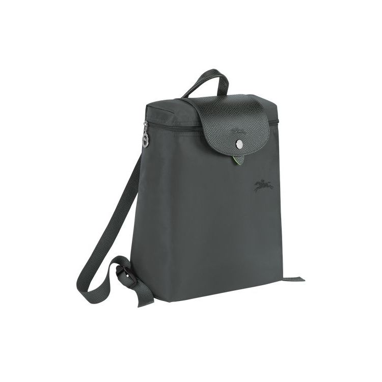 Sacs À Dos Longchamp Recycled canvas Grise Foncé | 79582-CTRU