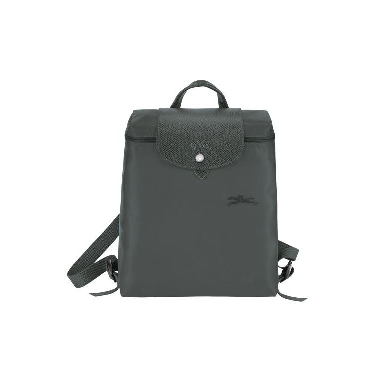 Sacs À Dos Longchamp Recycled canvas Grise Foncé | 79582-CTRU