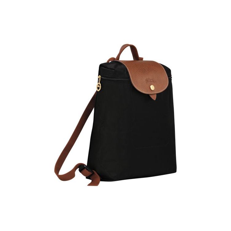 Sacs À Dos Longchamp Recycled canvas Noir | 12605-FLJC