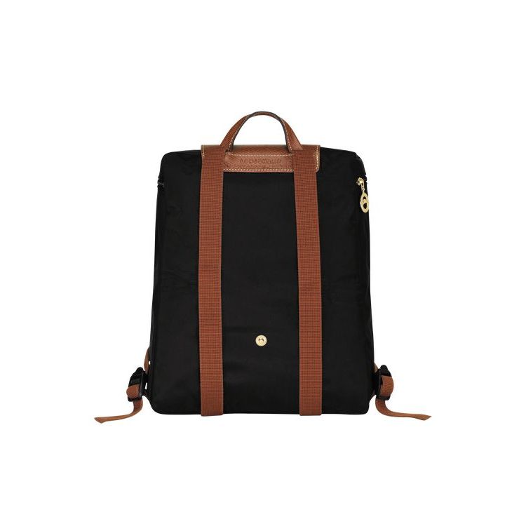 Sacs À Dos Longchamp Recycled canvas Noir | 12605-FLJC