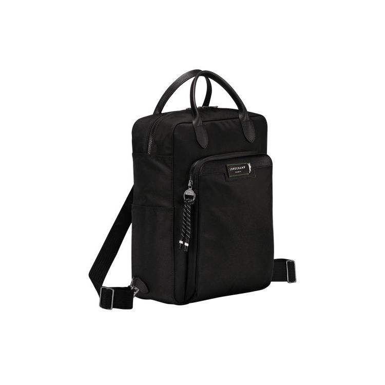 Sacs À Dos Longchamp Recycled canvas Noir | 78513-JZTA