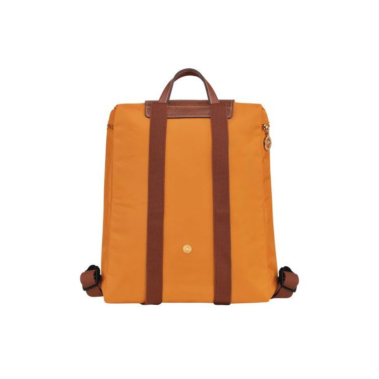 Sacs À Dos Longchamp Saffron Recycled canvas Orange | 54016-SQKJ