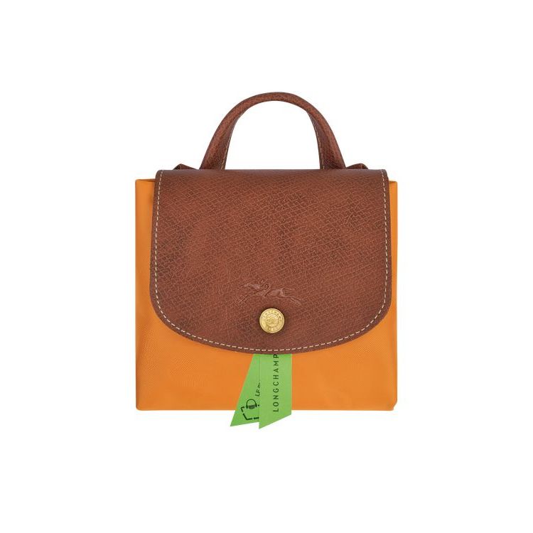 Sacs À Dos Longchamp Saffron Recycled canvas Orange | 54016-SQKJ